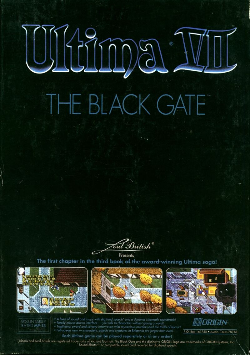 Ultima VII: The Black Gate + Forge of Virtue — box-2D-back (WOR)