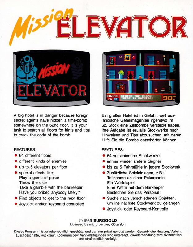 Mission Elevator — box-2D-back (EU)