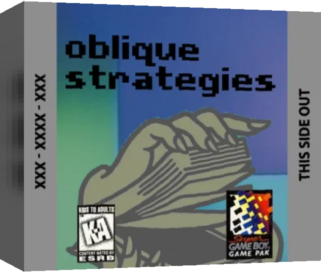 Oblique Strategies — box-3D (WOR)