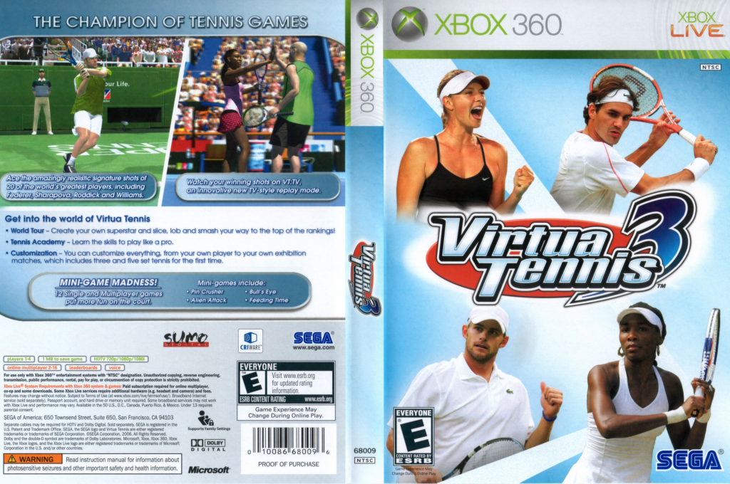 Virtua Tennis 3 — box-texture (US)