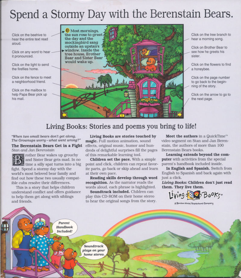 The Berenstain Bears: Get in a Fight — box-2D-back (WOR)