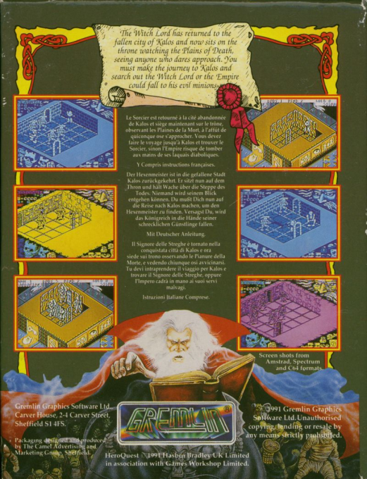 Hero Quest - Return Of The Witch Lord — box-2D-back (EU)