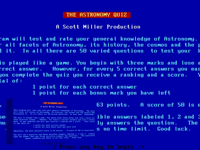 Astronomy Quiz, The — mixrbv2 (WOR)