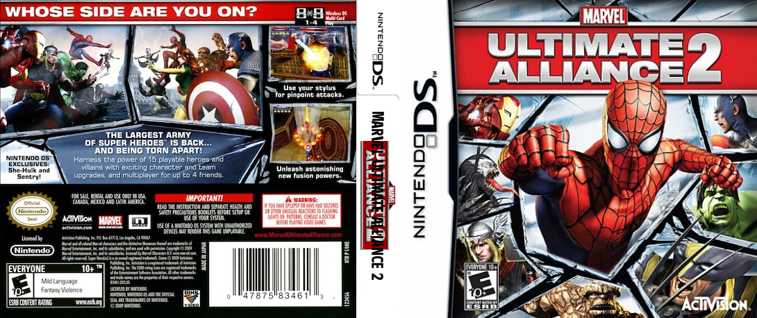 Marvel - Ultimate Alliance 2 — box-texture (US)