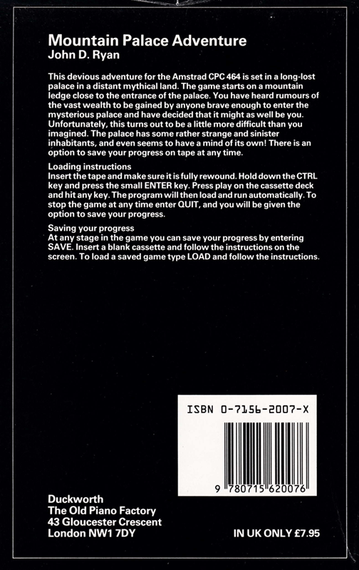 Mountain Palace Adventure — box-2D-back (EU)