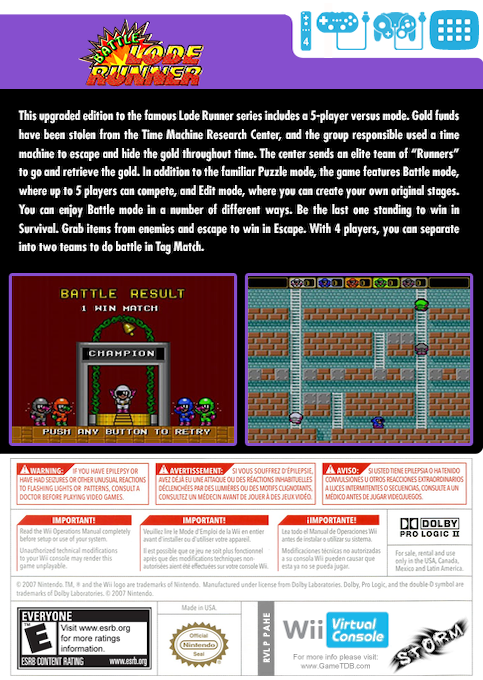 Battle Lode Runner — box-2D-back (US)