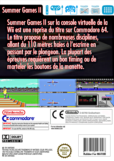 Summer Games 2 — box-2D-back (FR)
