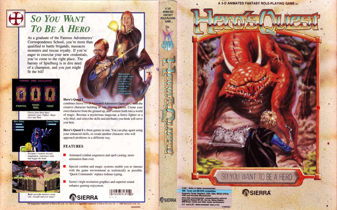 Hero's Quest - So You Want To Be A Hero — box-texture (EU)