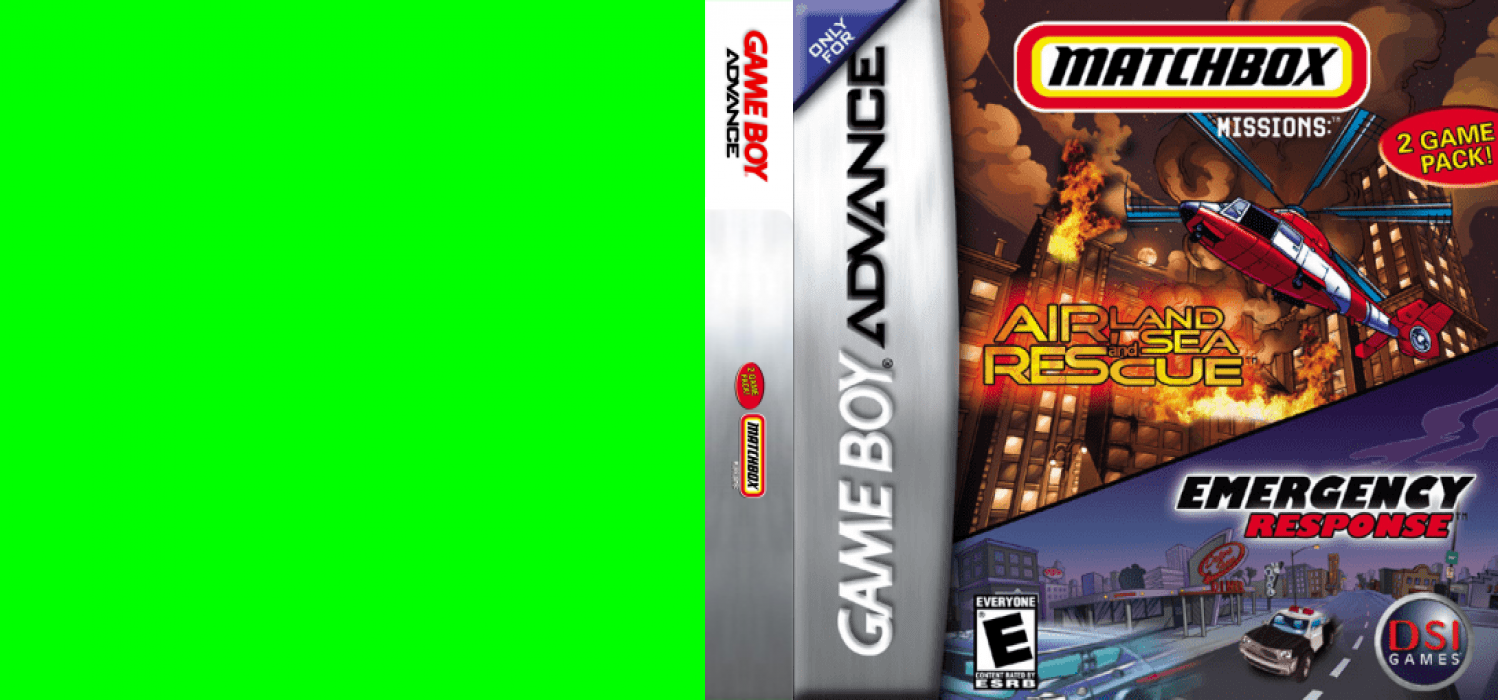 2 Game Pack! - Matchbox Missions - Emergency Response + Air, Land and Sea Rescue — box-texture (US)