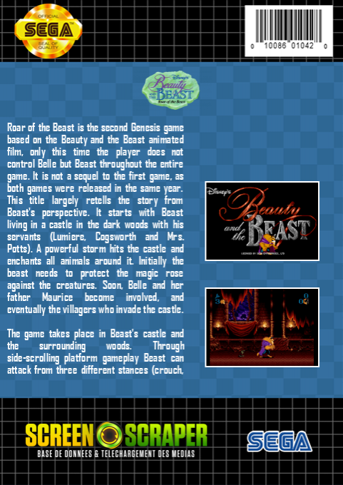 Beauty And The Beast - Roar Of The Beast — box-2D-back (SS)