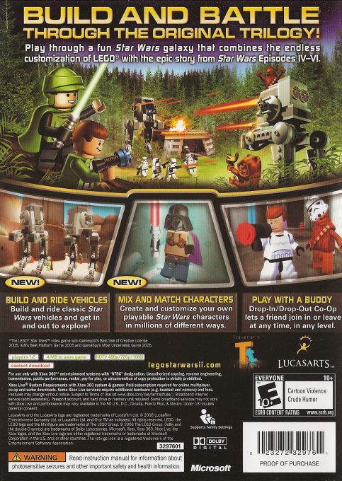 LEGO Star Wars II - The Original Trilogy — box-2D-back (US)
