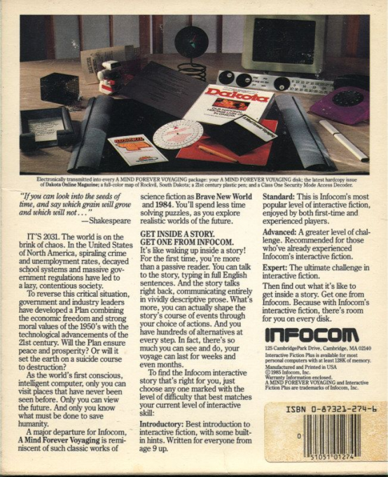 Mind Forever Voyaging, A — box-2D-back (US)
