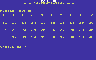 Masters Concentration — ss (WOR)