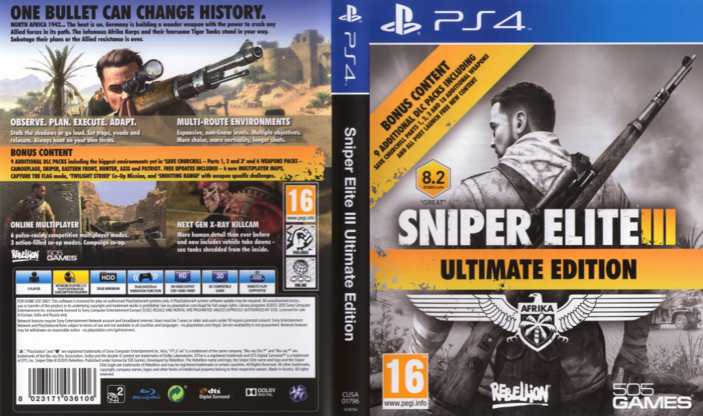 Sniper Elite 3 - Afrika - Ultimate Edition — box-texture (EU)