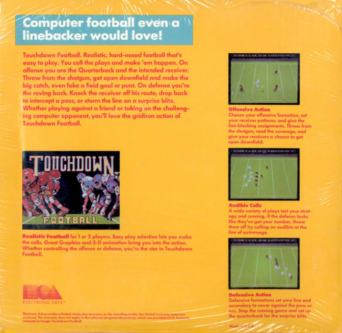 Touchdown Football — box-2D-back (US)