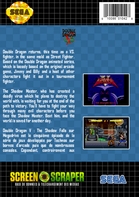 Double Dragon 5 - The Shadow Falls — box-2D-back (SS)