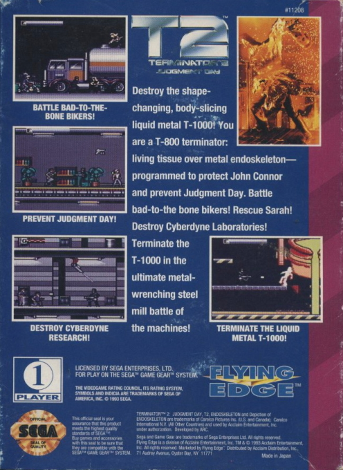 Terminator 2 - Judgment Day — box-2D-back (US)