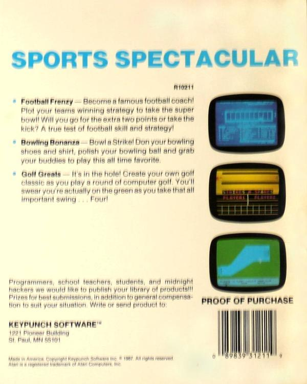 Sports Spectacular — box-2D-back (US)
