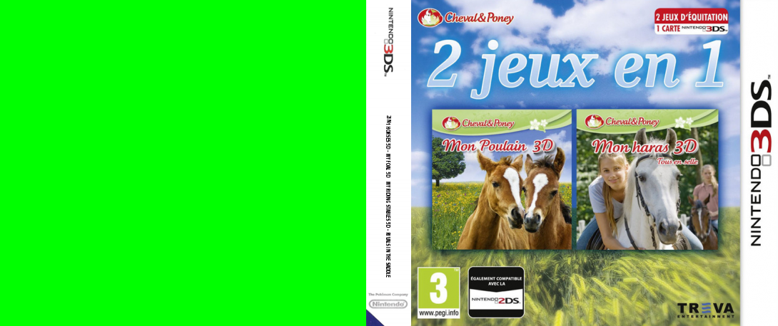 2in1 Horses 3D - My Foal 3D + My Riding Stables 3D - Rivals in the Saddle — box-texture (FR)