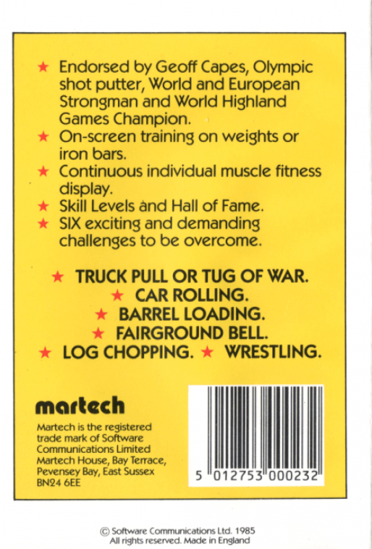 Geoff Capes Strongman — box-2D-back (EU)
