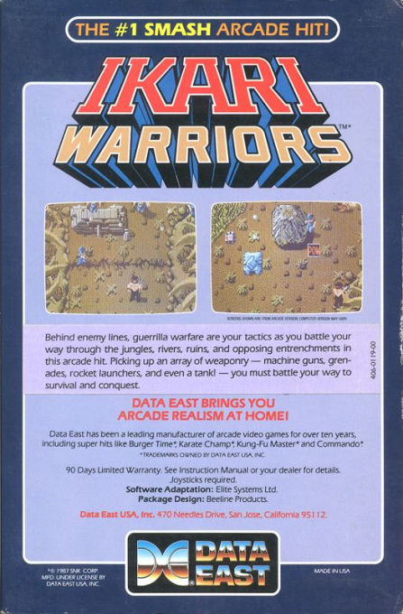 Ikari Warriors — box-2D-back (US)