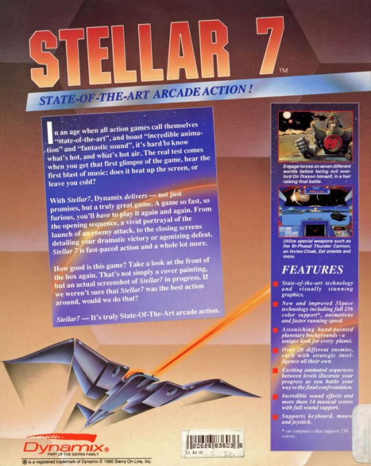 Stellar 7 — box-2D-back (US)