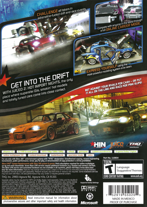 Juiced 2 - Hot Import Nights — box-2D-back (US)