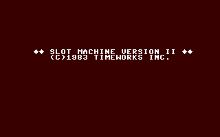 Slot Machine Version II — sstitle (WOR)