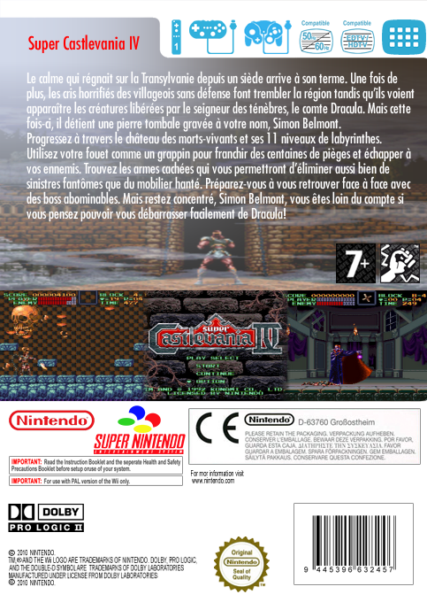 Super Castlevania 4 — box-2D-back (FR)