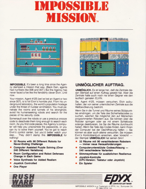 Impossible Mission — box-2D-back (EU)