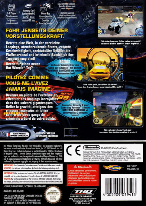 Hot Wheels - Velocity X — box-2D-back (FR)