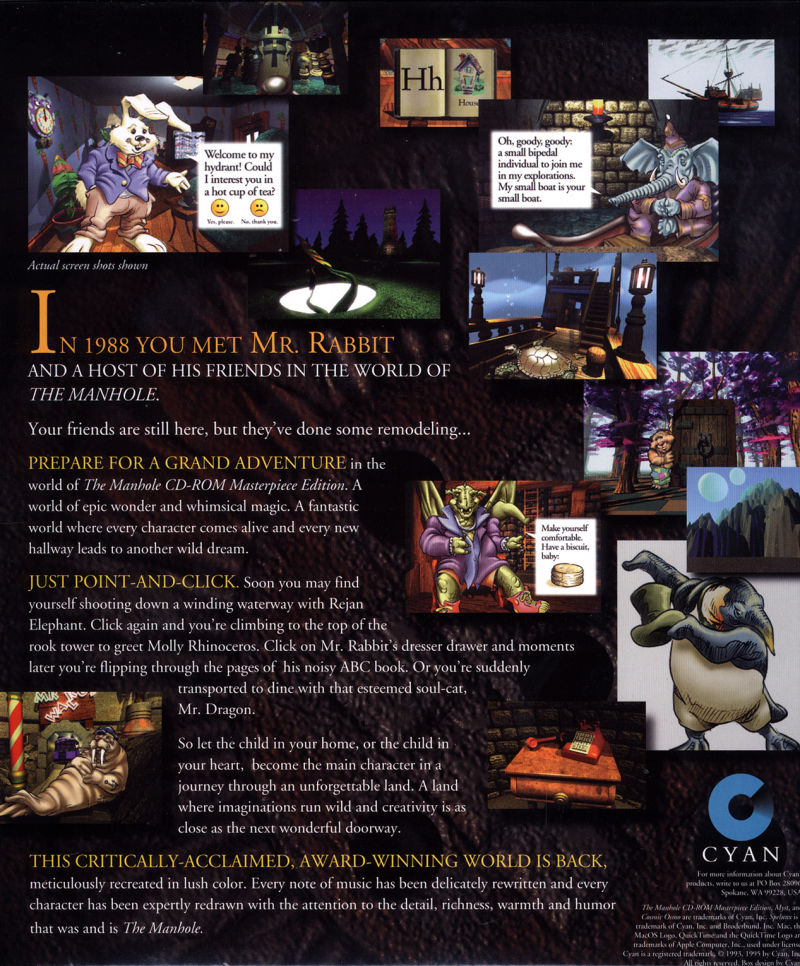 The Manhole: CD-ROM Masterpiece Edition — box-2D-back (US)