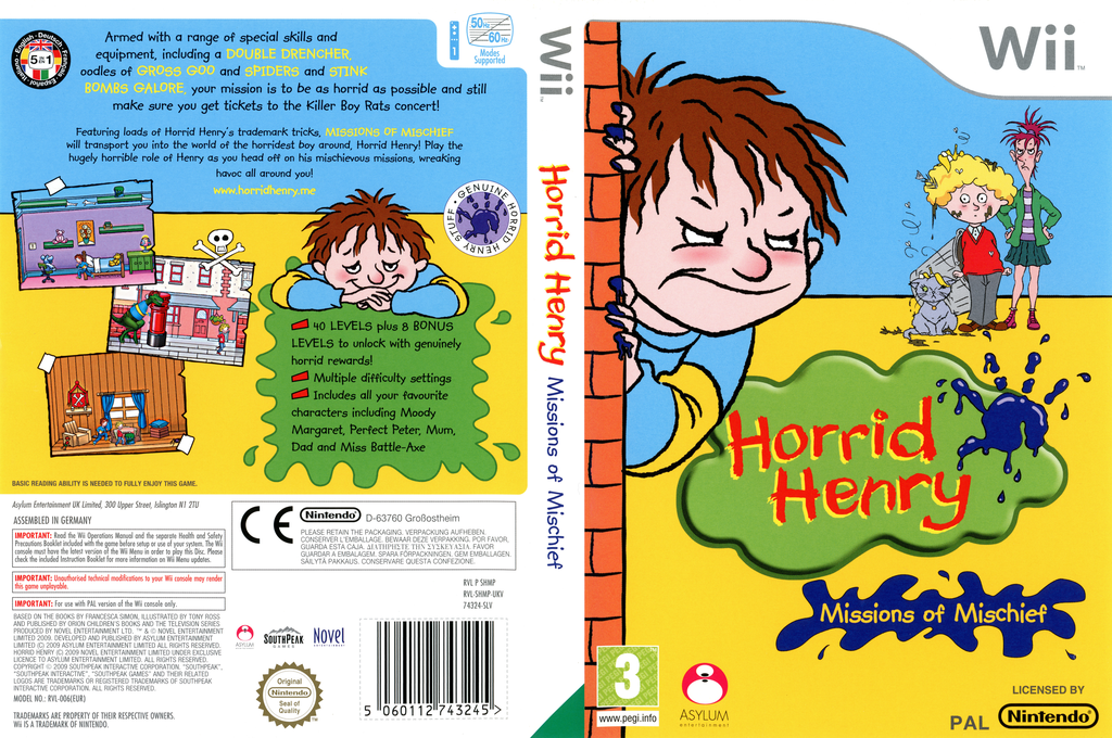 Horrid Henry - Missions of Mischief — box-texture (UK)