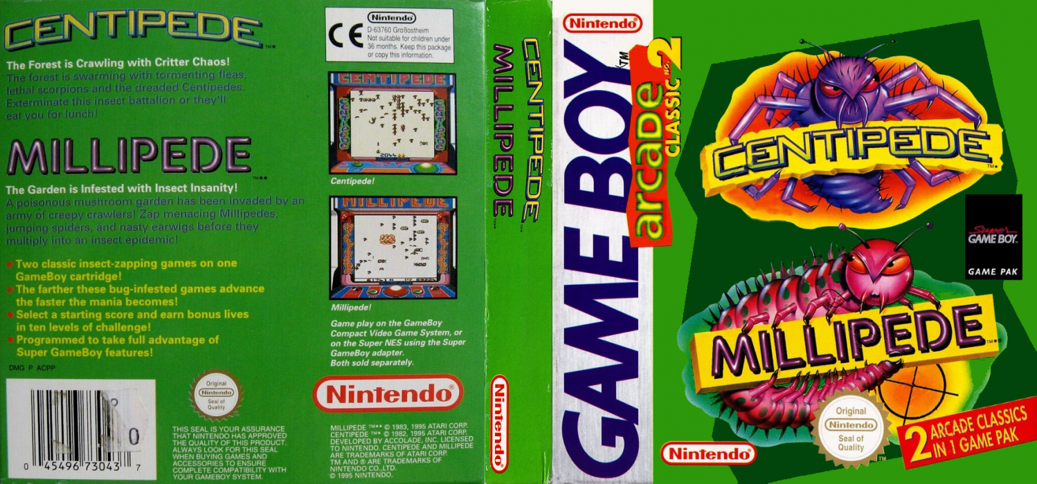 Arcade Classic No. 2 - Centipede And Millipede — box-texture (EU)