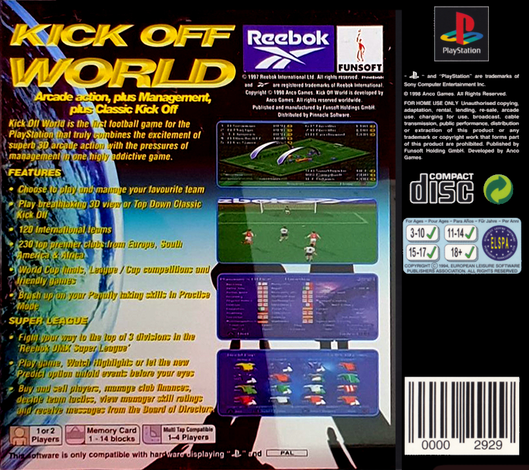 Kick Off World Manager — box-2D-back (EU)