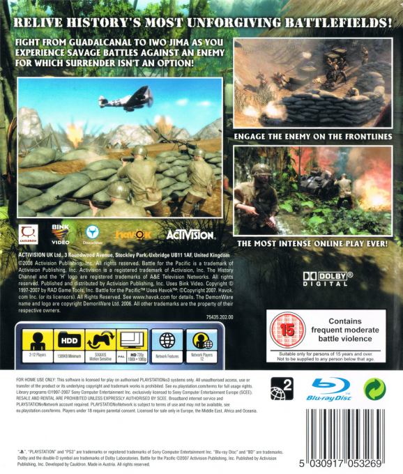 History Channel, The - Battle for the Pacific — box-2D-back (UK)