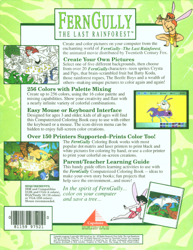FernGully - The Last Rainforest — box-2D-back (US)