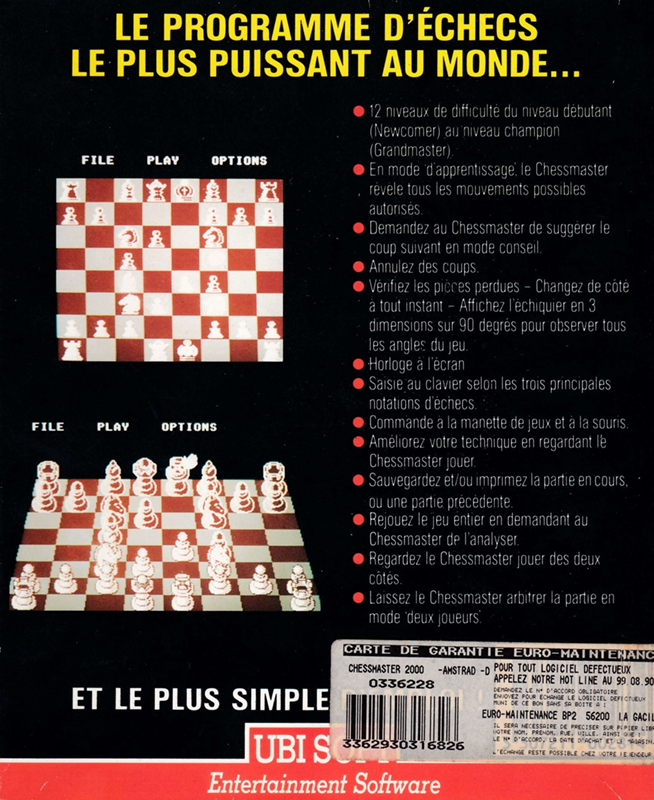Chessmaster 2000, The — box-2D-back (FR)
