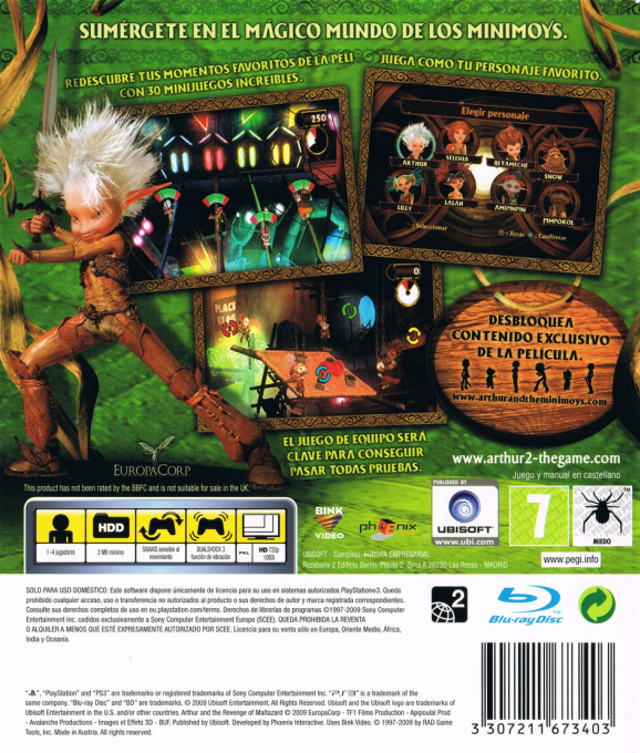 Arthur and the Revenge of Maltazard — box-2D-back (SP)