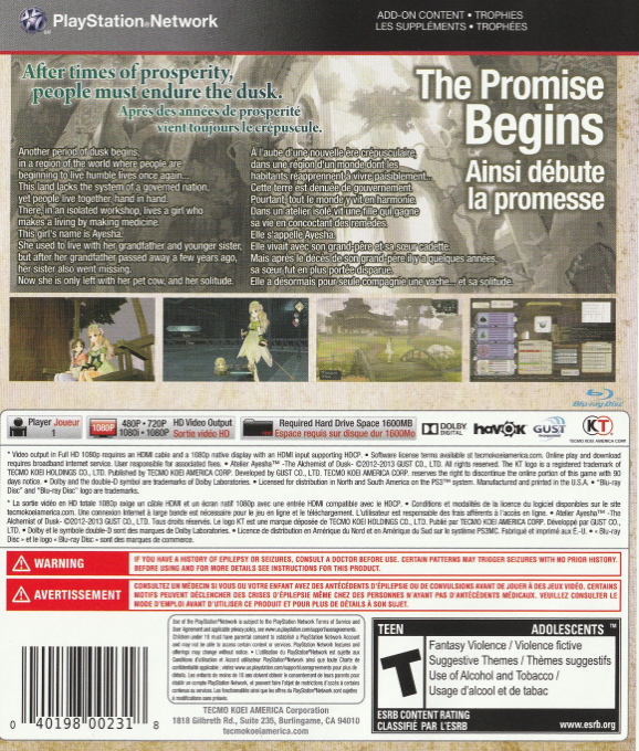 Atelier Ayesha — box-2D-back (US)