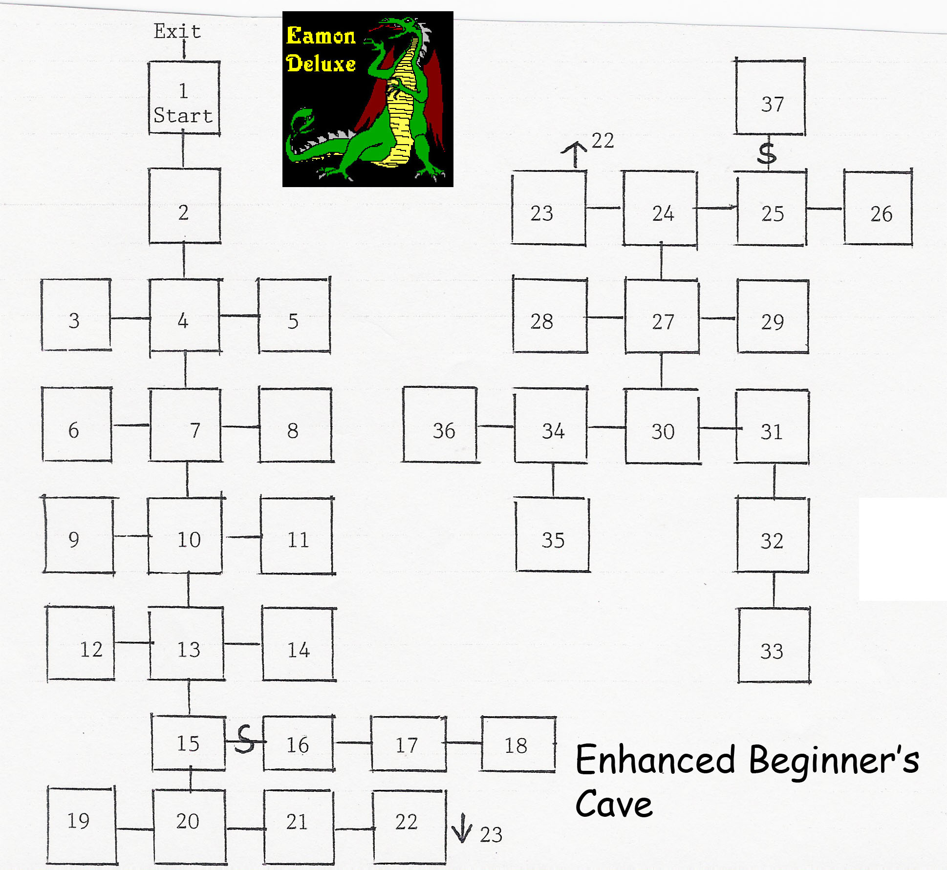 Eamon 191 - Enhanced Beginners Cave — maps