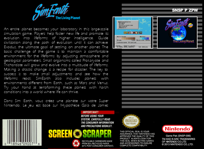 Sim Earth - The Living Planet — box-2D-back (SS)