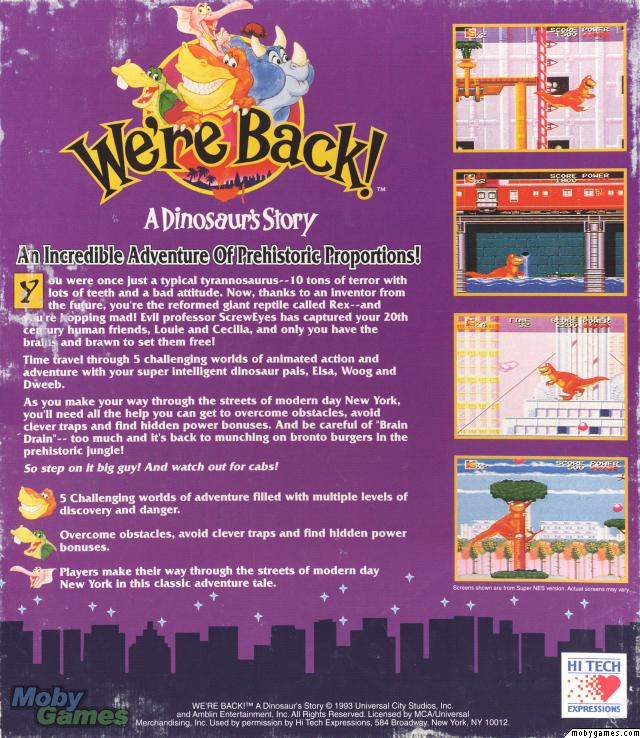 We're Back! - A Dinosaur's Story — box-2D-back (US)