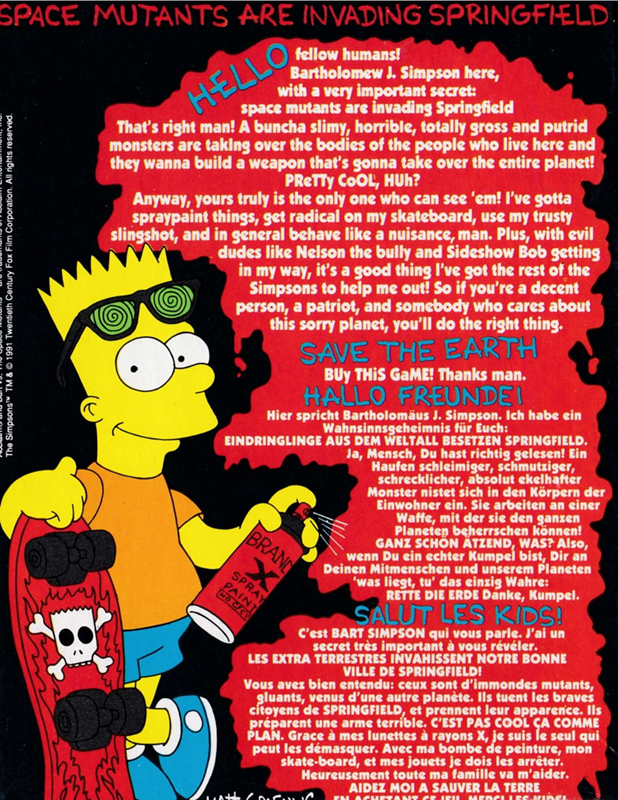 Simpsons, The - Bart Vs. The Space Mutants — box-2D-back (EU)
