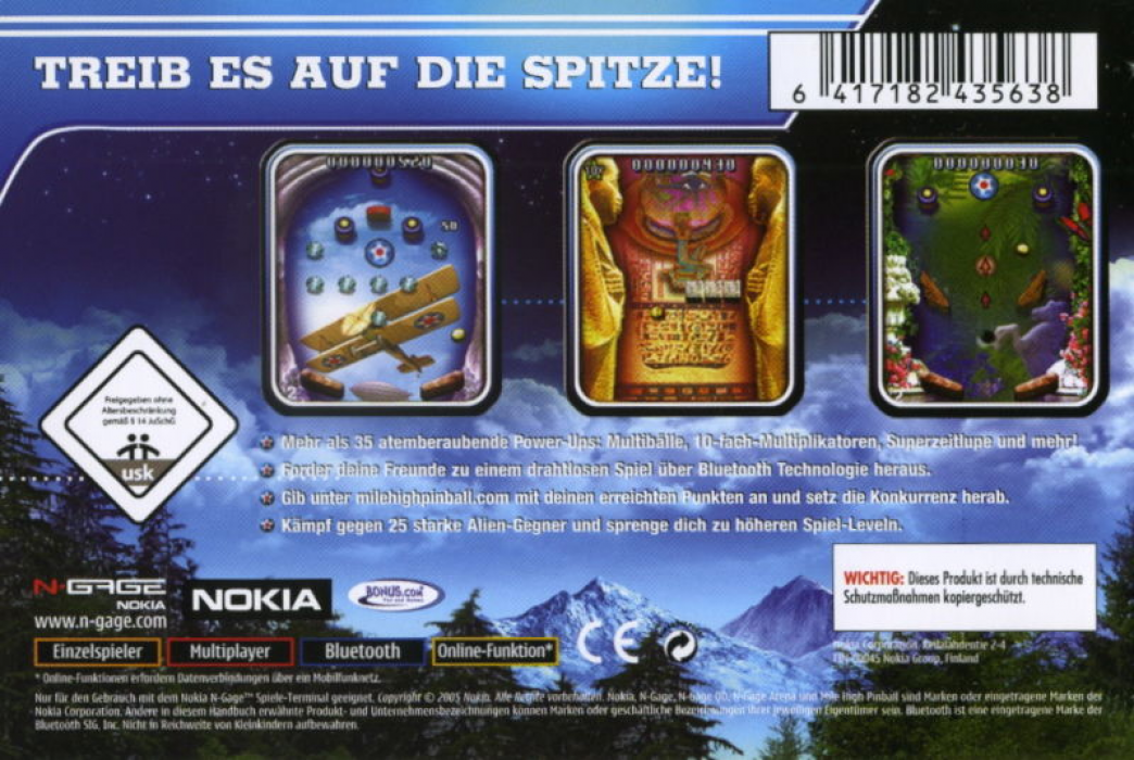 Mile High Pinball — box-2D-back (DE)