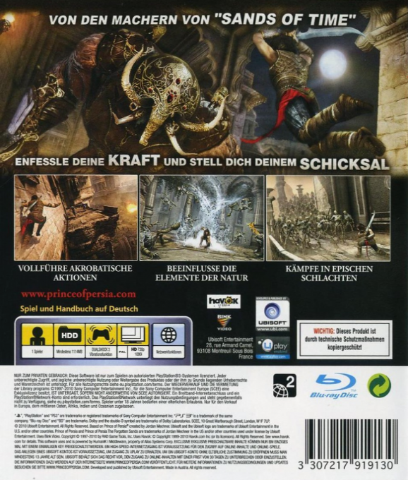 Prince of Persia - Boukyaku no Suna — box-2D-back (DE)
