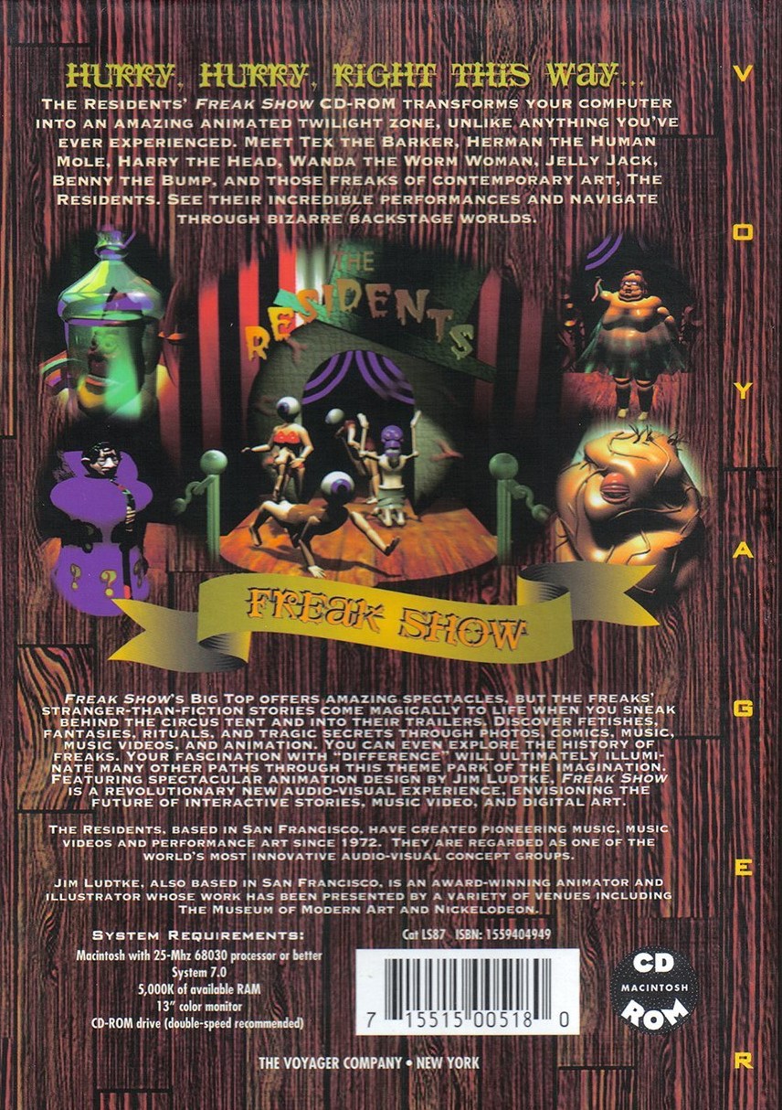The Residents: Freak Show — box-2D-back (US)