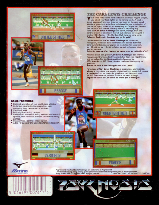 Carl Lewis Challenge, The — box-2D-back (EU)