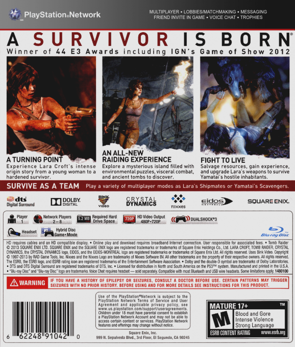 Tomb Raider — box-2D-back (US)