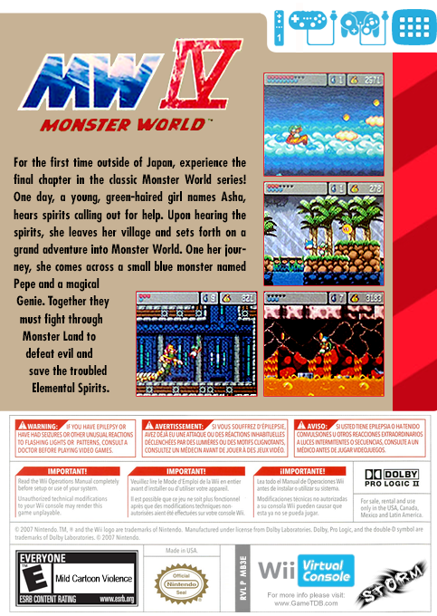 Monster World 4 — box-2D-back (US)